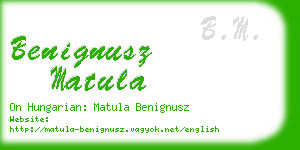 benignusz matula business card